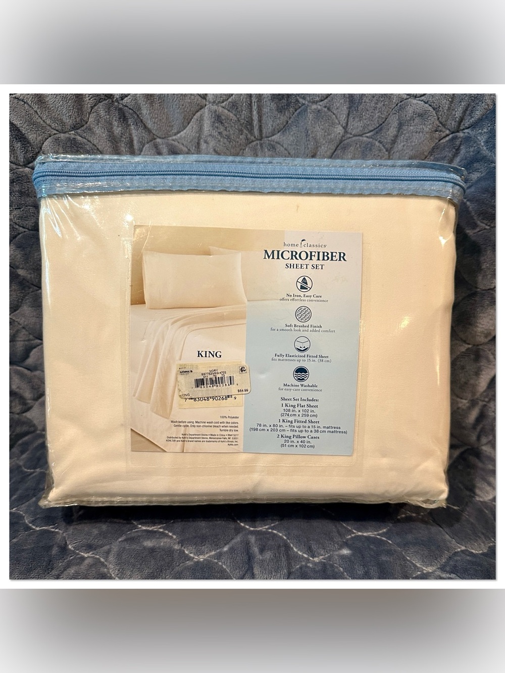 King 4pc Microfiber Sheet Set - Picture 2 of 3